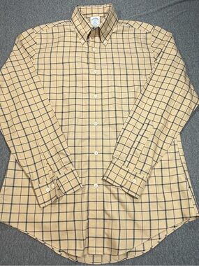 Brooks Brothers Regent Fit Non Iron Cotton Tattersall Check Shirt Mens Med